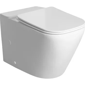 Klozet Sapho IMALA WC kombi mísa, Vortex Rimless, 61x35,5cm, spodní/zadní odpad, bílá - PC107-111