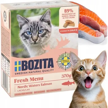 Krmivo pro kočku Bozita Kousky v omáčce s lososem Mokré krmivo pro kočky 370g