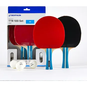 Pingpongová pálka KUIKMA Sada 2 pálek na stolní tenis TTR 100 3* ITTF + míčky Shakehand