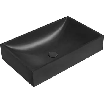 Sapho TARANT betonové umyvadlo včetně výpusti, 58x36cm, černý granit - AR471