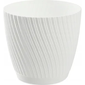 Květináč Bílý plast Květináč Kadax 12,8 cm x 12,8 x 11,7 cm