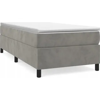 Postel Čalouněná jednolůžková postel VidaXL 90x200 cm, odstíny šedé