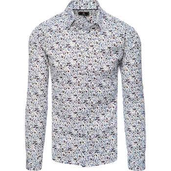 Pánská košile Pánská vzorovaná košile DX2404 Barva: Bílá, Velikost: XL