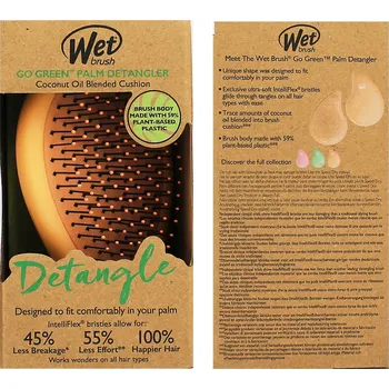 Wet Brush Go Green Palm Detangler kartáč na vlasy Orange-Coconut Oil