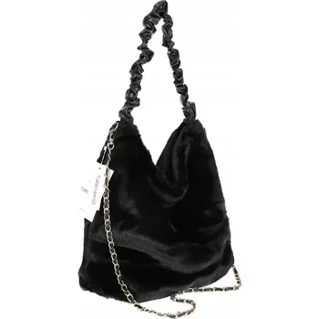 Kabelka Dámská kabelka přes rameno z umělé kožešiny, italský styl XY2503 Černá