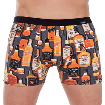 Pánské spodní prádlo Pánské boxerky Cornette Tattoo 280/228 Whiskey, velikost 3 vel. velikost XL (50), grafitové