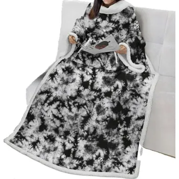 Dětská deka MĚKKÁ DEKA S RUKÁVY A KAPSIČKOU MIKINOVÁ DEKA – ŽUPAN