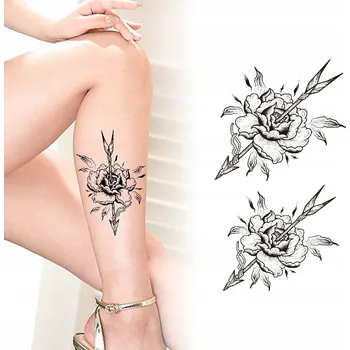 Odstranitelné tetování Dočasné vodní tetování KVĚTY / ŠÍP / PRO ŽENY