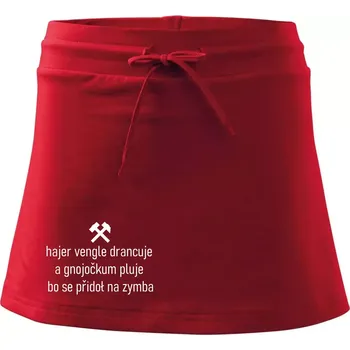 Dámská sukně Hajer vengle drancuje a gnojočkum pluje bo se přidoł na zymba - Sportovní sukně - two in one - M ( Červená )