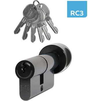 Vložka do dveří Cylindrická bezpečnostná knoflíková vložka RICHTER EURO SECURE R3, Vložka bezpečnostní knoflíková 30/30 mm