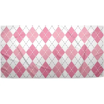 Ručník Sablio Ručník Růžové a bílé kosočtverečky - 70x140 cm