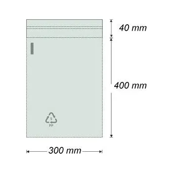 Sáček na potraviny Sáček polyprop. se samolep. klopou 300 x 400 mm + 40 mm (100 ks)