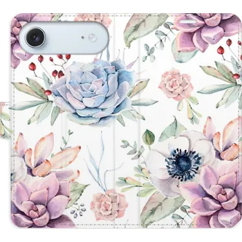 Pouzdro na mobilní telefon Flipové pouzdro iSaprio - Succulents Pattern - iPhone 17 Air