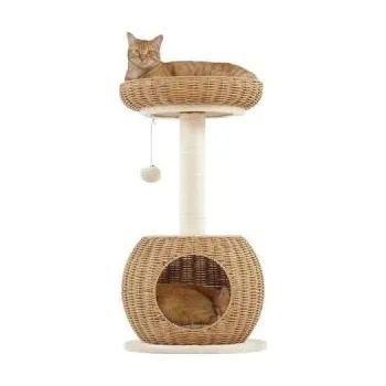 Odpočívadlo a škrabadlo pro kočky 592813, s plyšovým míčem, 75 cm - B YAHEETECH