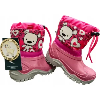 Dívčí zimní obuv REN BUT DÍVČÍ SNĚHULE SE STAHOVACÍ ŠŇŮRKOU MUFLONI TEPLÉ ZIMNÍ BOTY 29-30