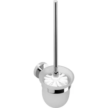 WC štětka Sapho X-ROUND WC štětka závěsná, mléčné sklo, chrom - XR303