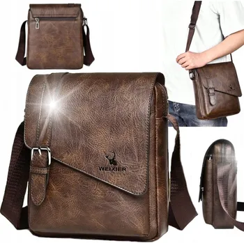 Pánská kožená taška hnědá Přes rameno Do školy práce na univerzitu Weixier D266