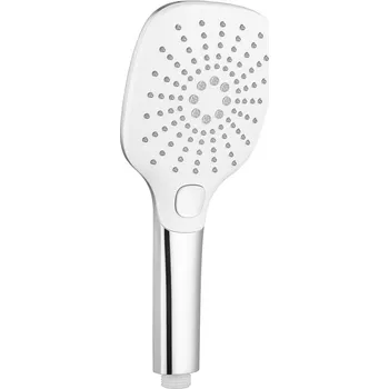 Sprchová hlavice Sapho Ruční masážní sprcha s tlačítkem, 3 režimy sprchování, silikon trysky, 109x109mm, ABS/chrom - 1204-52