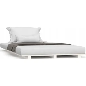 Postel Rám postele, bílý, 100 x 200 cm, masivní borovicové dřevo