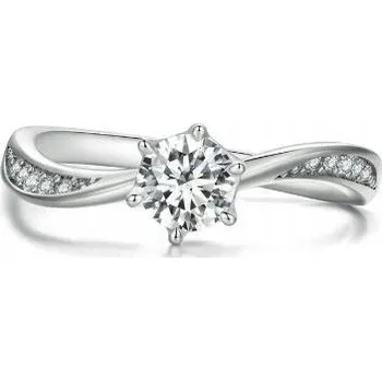 Prsten Prstýnek křišťál zirkony stříbro 16 mm vel 11