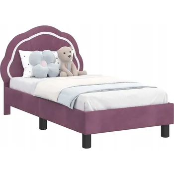 Postel Rám postele pro batole s opěrkou Fialový 70 x 140 cm