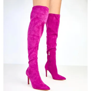 Dámská obuv Dámské vysoké kozačky na jehlovém podpatku AX-123 Fuchsie - COMER fuchsie 39