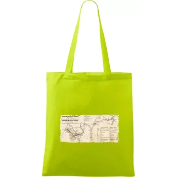 Mapa Báňské dráhy z Moravské Ostravy do Doubravy - Taška bavlněná - 42 x 38 cm ( Limetková )