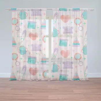 Záclona Sablio Záclony Chrastítko a čepičky: 2ks 150x250cm