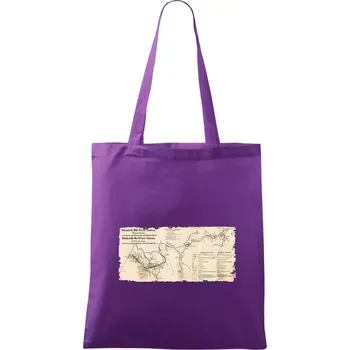 Mapa Báňské dráhy z Moravské Ostravy do Doubravy - Taška bavlněná - 42 x 38 cm ( Fialová )