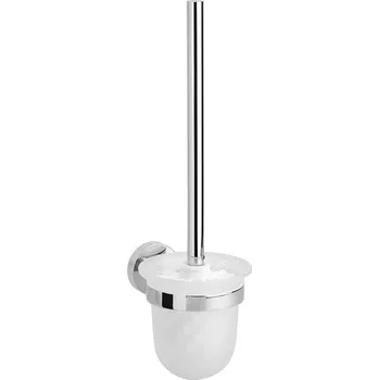 WC štětka Sapho LARISSA WC štětka závěsná, mléčné sklo, chrom - WS008