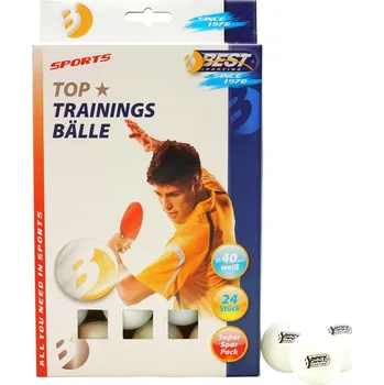 Stolní tenis MÍČKY NA STOLNÍ TENIS BEST SPORTING TRÉNINKOVÉ 24KS BÍLÉ