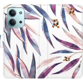 Pouzdro na mobilní telefon Flipové pouzdro iSaprio - Ornamental Leaves - Xiaomi Redmi 15C