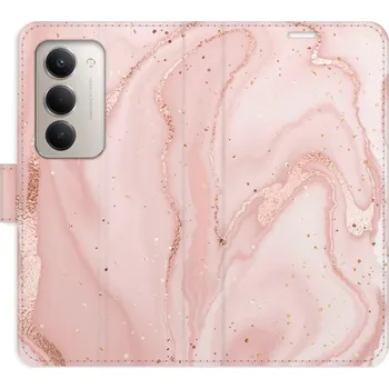 Pouzdro na mobilní telefon Flipové pouzdro iSaprio - RoseGold Marble - Xiaomi Redmi 15