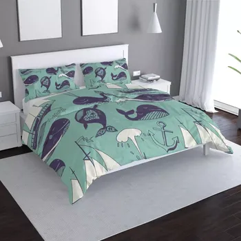 Povlečení Sablio Povlečení Velryby - 140x220 / 90x70