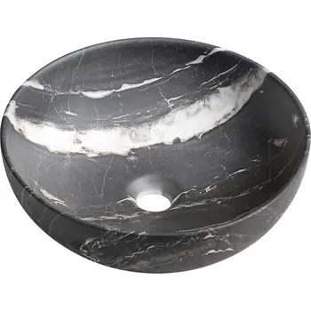 Umyvadlo Sapho RONDANE keramické umyvadlo na desku Ø 41cm, carnico mramor - AR435CM