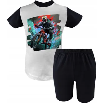 Chlapecké oblečení CHLAPECKÉ BAVLNĚNÉ PYŽAMO S KRÁTKÝM RUKÁVEM LETNÍ KRÁTKÉ 152