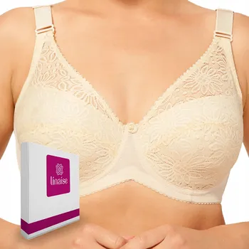 Podprsenka Linaise podprsenka s polovyztuženými košíčky béžová velikost 85D