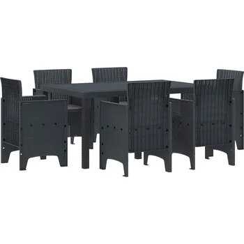 Zahradní sestava Zahradní jídelní souprava 7 pcs Antracit Ratan Polt IM_3378555