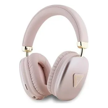 Sluchátka Guess Saffiano PU Leather Triangle Logo Bezdrátová Sluchátka Pink