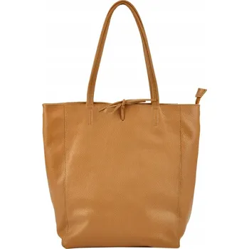 Kabelka Vera Pelle shopper kabelka z pravé kůže hnědá