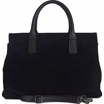 Kabelka Vera Pelle kabelka z pravé semišové kůže – černá