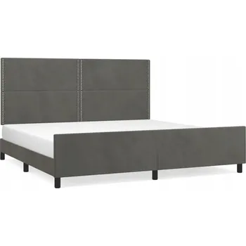 Postel Rám postele bez matrace, tmavě šedá, 200x200 cm, sametová