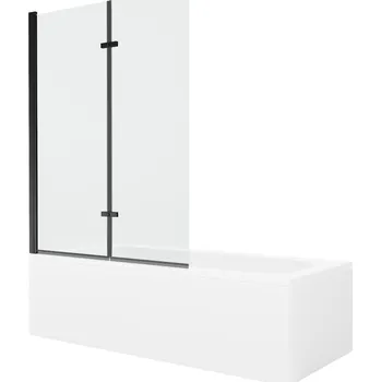 Vanová zástěna MEXEN/S - Vega obdélníková vana 180 x 80 cm s panelem + vanová zástěna 120, transparent, černá 550118080X9212027000