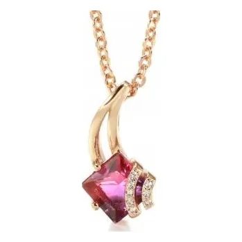 Náhrdelník Náhrdelník pozlacený 585 zlatem, zirkony křišťál křišťál mátový řetízek