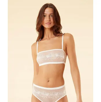 Podprsenka ETAM BÍLÁ PRŮSVITNÁ PODPRSENKA S VÝŠIVKOU (L)