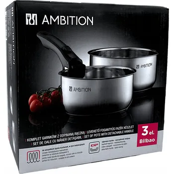 Sada nádobí Ambition Bilbao Sada hrnců s odnímatelnou rukojetí, indukce