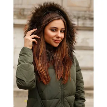 Dámské oblečení Dámská bunda PERSO PERSO_Coat_BLH919029FX_Khaki PERSO hnědá 2018430