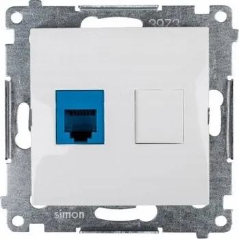 Elektrická zásuvka Telefonní zásuvka nástěnná Simon 54 DT1.01/11 bílá