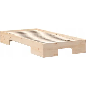 Postel Jednolůžková dřevěná postel VidaXL 90x190 cm, odstíny hnědé