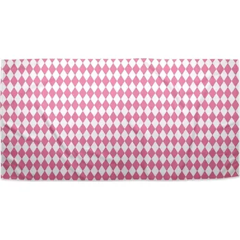 Osuška Sablio Ručník Růžovobílé kosočtverce - 30x50 cm
